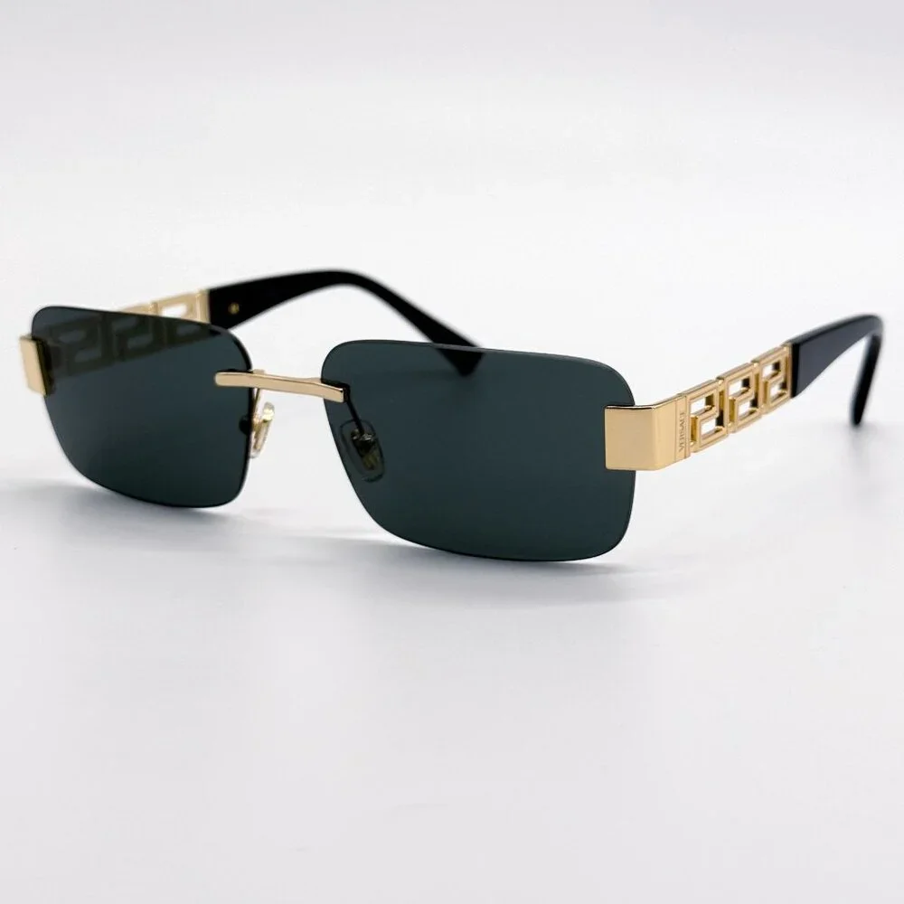 NEW VERSACE SUNGLASSES VE2298 1002/87 GOLD/GRAY UNISEX EYEWEAR VE2298 100287